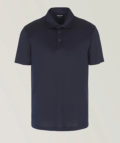 Mélange Silk-Jersey Cotton Polo