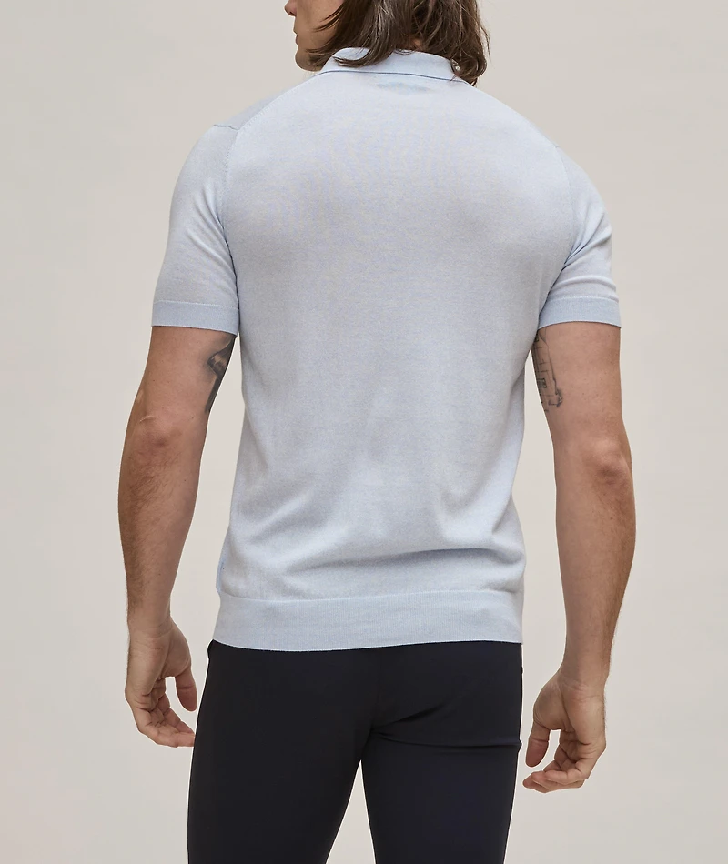 Cotton, Cupro & Merino Wool Polo