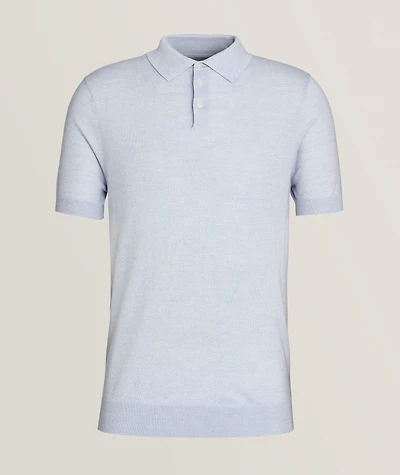 Cotton, Cupro & Merino Wool Polo