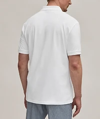 Embroidered Monogram Stretch-Cotton Polo