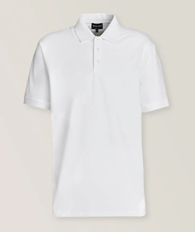 Embroidered Monogram Stretch-Cotton Polo