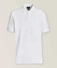 Embroidered Monogram Stretch-Cotton Polo