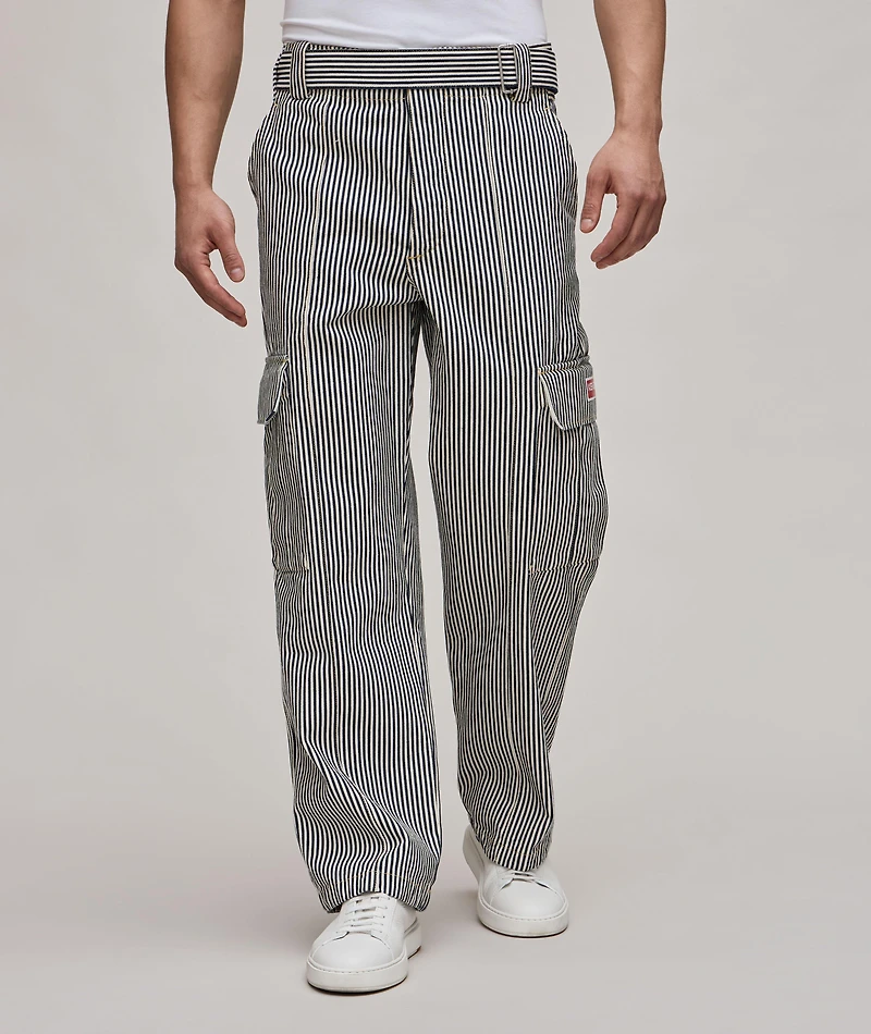 Striped Cargo Jeans