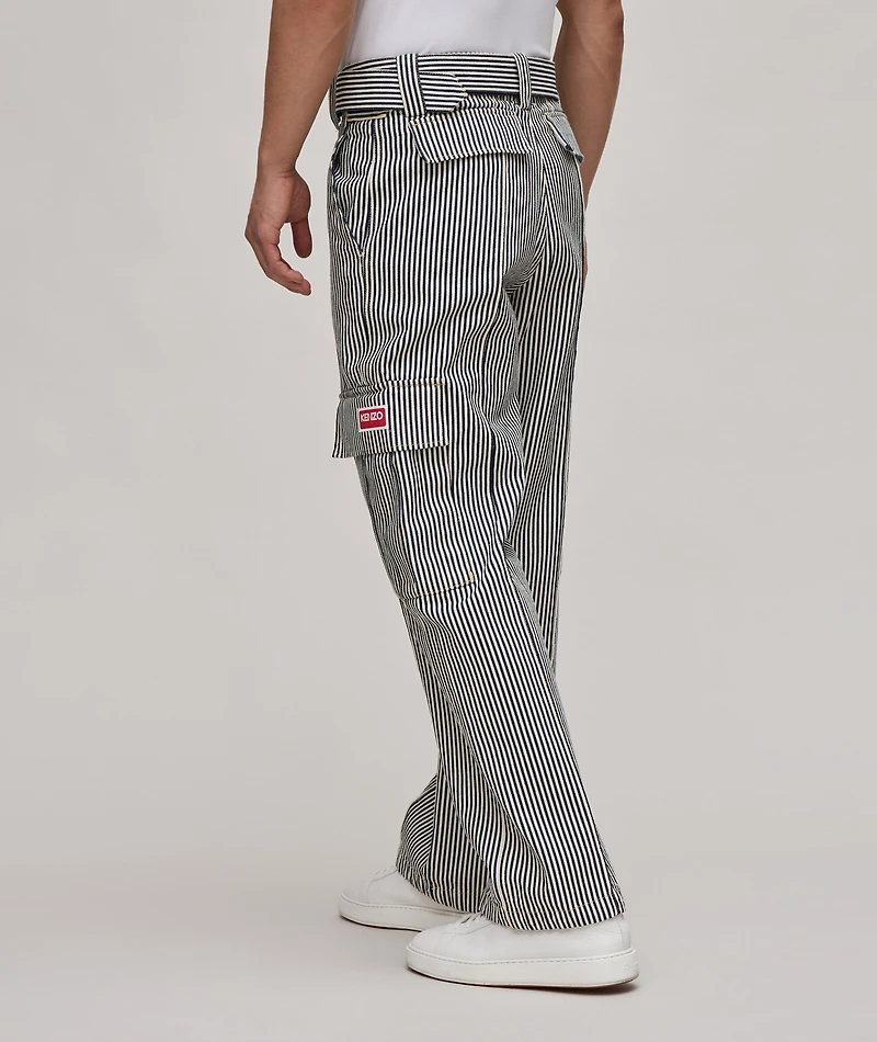 Striped Cargo Jeans