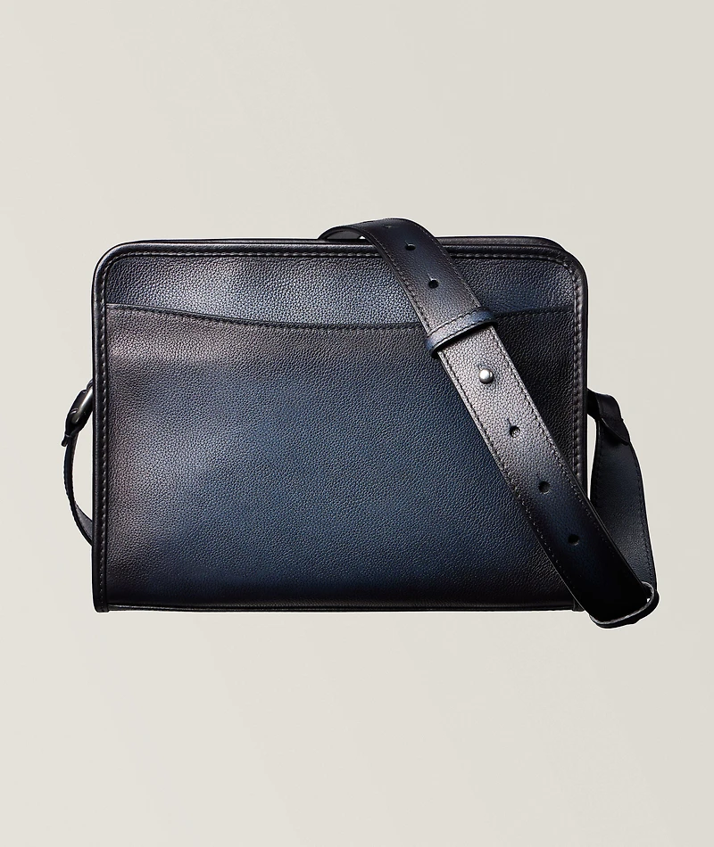 Journalier Scritto Leather Messenger Bag 