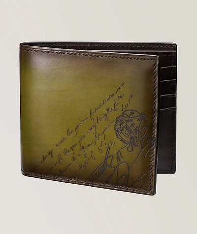 Makore Scritto Leather Bifold Wallet