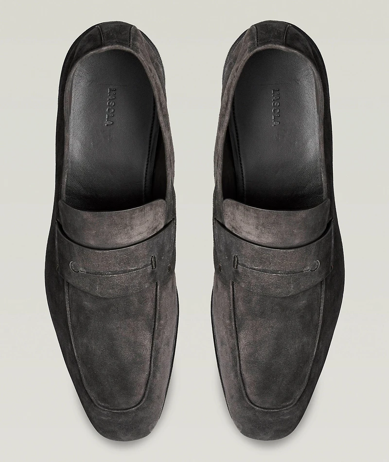 L'Asola Suede Moccasin Penny Loafer