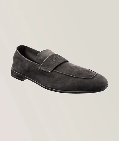 L'Asola Suede Moccasin Penny Loafer