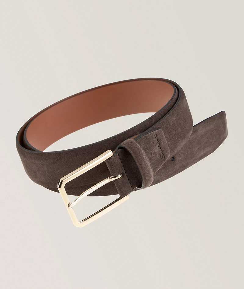 Square Buckle Suede Belt