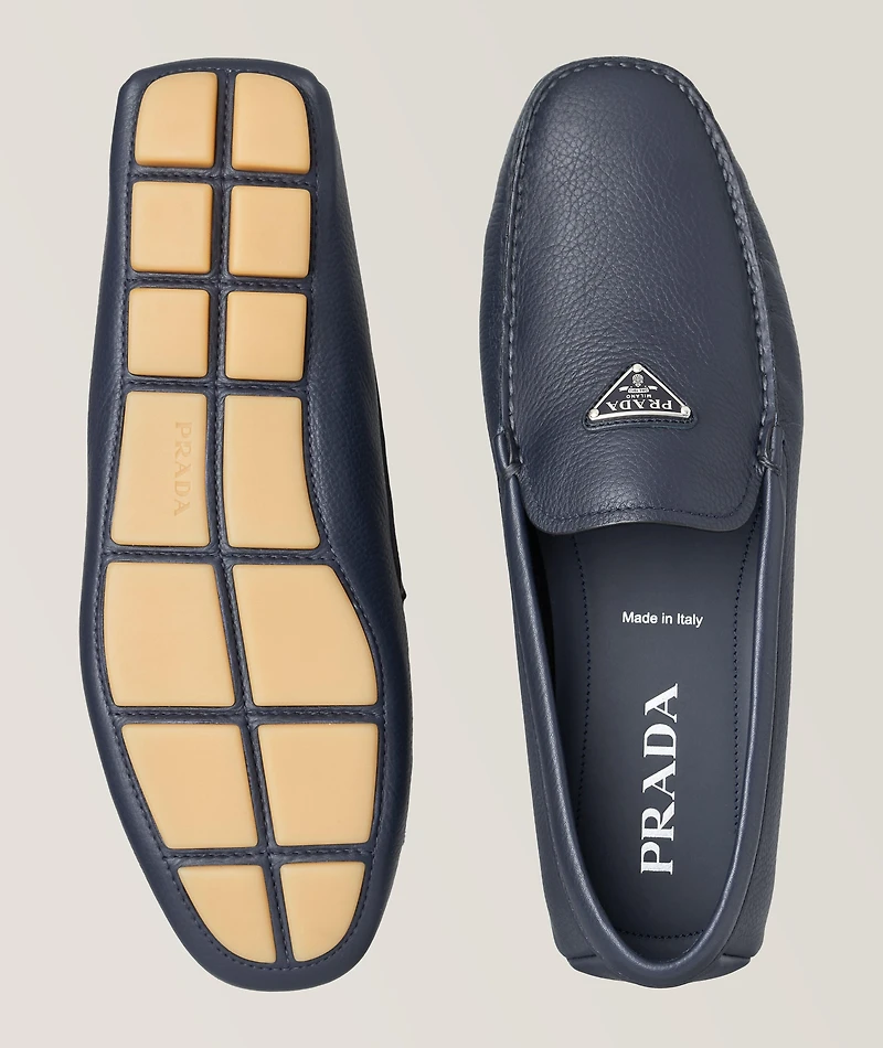 Triangolo Plaque Leather Drivers