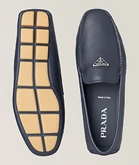 Triangolo Plaque Leather Drivers