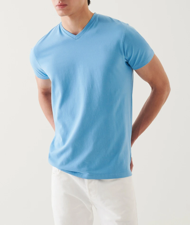 Pima Stretch-Cotton V-Neck T-Shirt