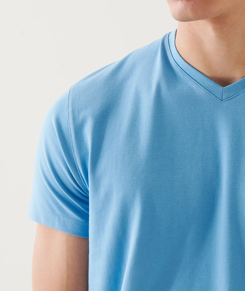 Pima Stretch-Cotton V-Neck T-Shirt