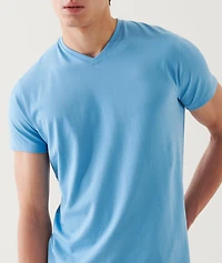 Pima Stretch-Cotton V-Neck T-Shirt