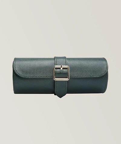 British Racing Pebbled Leather Triple Watch Roll
