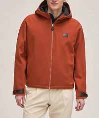 Cashmere Jacket With Scritto Leather Detailing