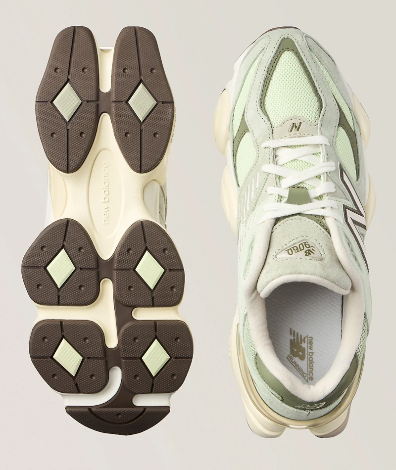 9060 Suede-Mesh Sneakers