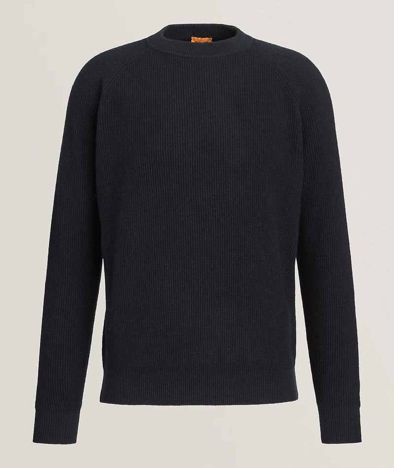 Ribbed Merino Wool-Blend Crewneck Sweater