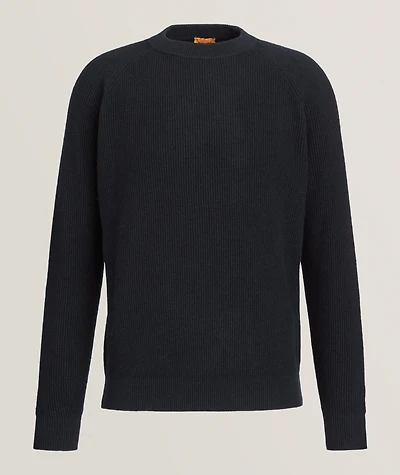 Ribbed Merino Wool-Blend Crewneck Sweater