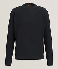 Ribbed Merino Wool-Blend Crewneck Sweater