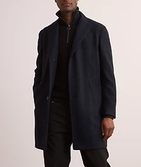 Houndstooth Wool-Cashmere Overcoat