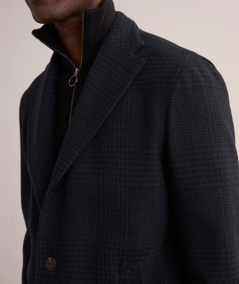 Houndstooth Wool-Cashmere Overcoat