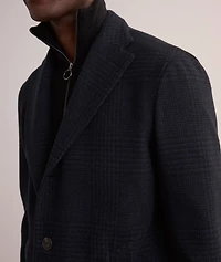 Houndstooth Wool-Cashmere Overcoat