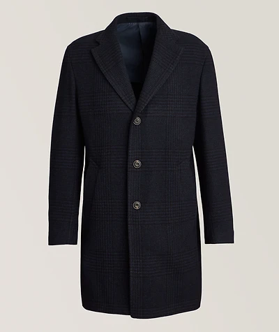 Houndstooth Wool-Cashmere Overcoat