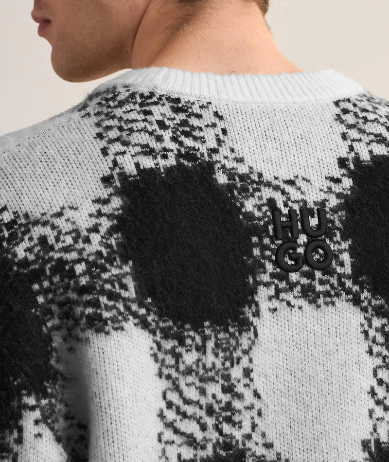Check Wool-Blend Sweater