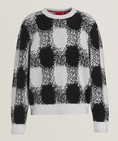 Check Wool-Blend Sweater