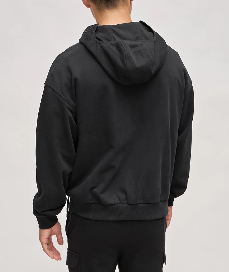 Cotton Quarter-Zip Hooded Sweater