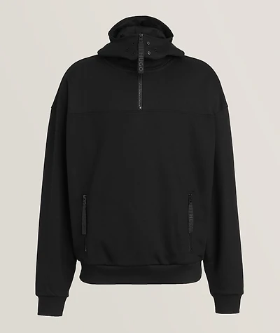 Cotton Quarter-Zip Hooded Sweater