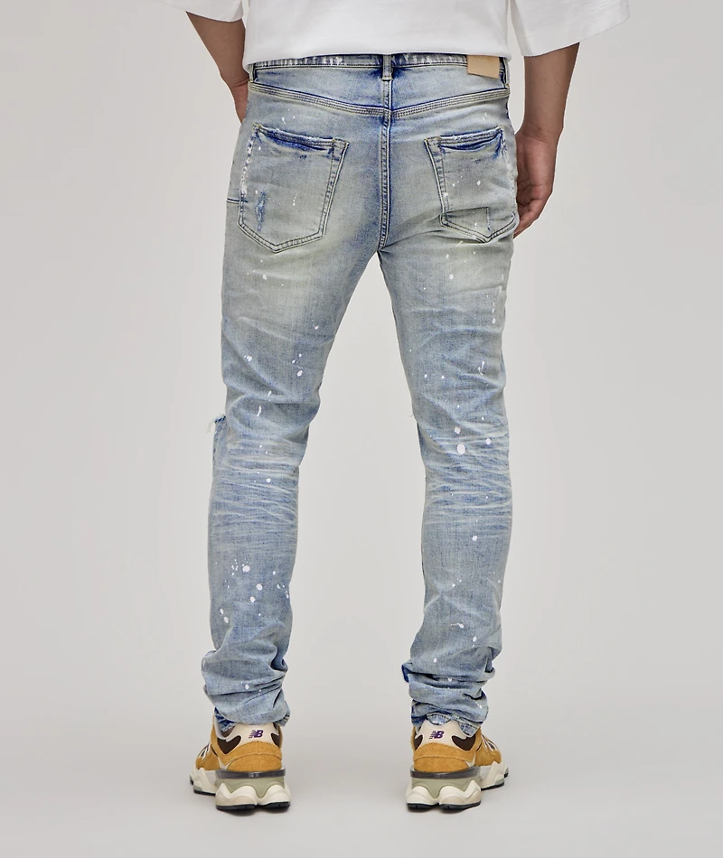 P001 Distressed Paint Splattered Jeans