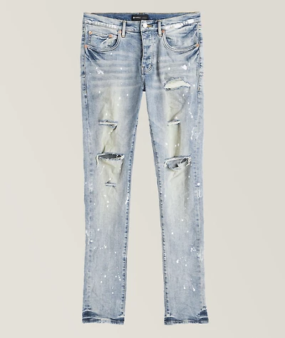 P001 Distressed Paint Splattered Jeans