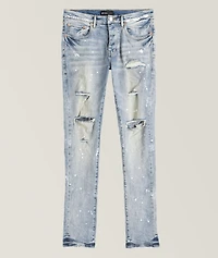 P001 Distressed Paint Splattered Jeans