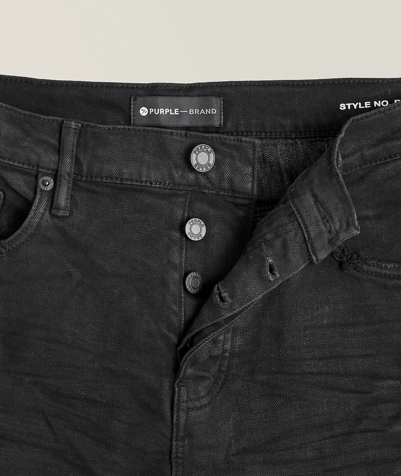 P001 Stretch-Cotton Oil 3D Resin Jeans