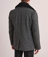 Cole Herringbone Wool Peacoat