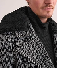 Cole Herringbone Wool Peacoat