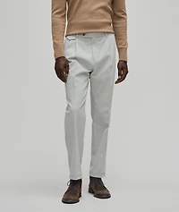 Serpo Shaped Fit with Slim-Fit Leg Stretch Cotton Pleated Pants
