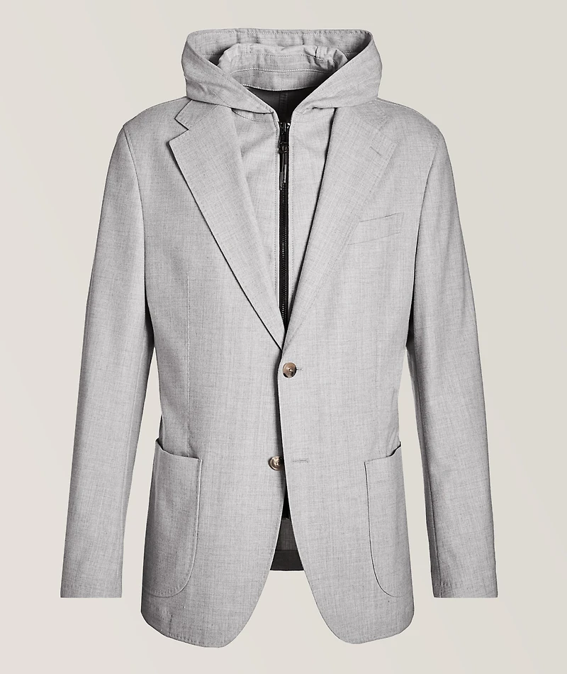 Gilo Stretch-Wool Blend Insert Sport Jacket
