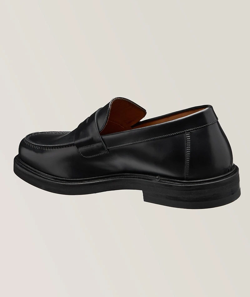 Polished Leather Penny Loafers
