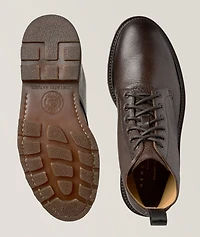 Pebbled Leather Lace-Up Boots