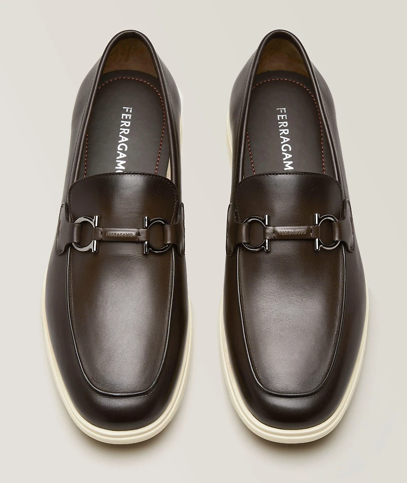 Cosimo Double Gancio Leather Loafers