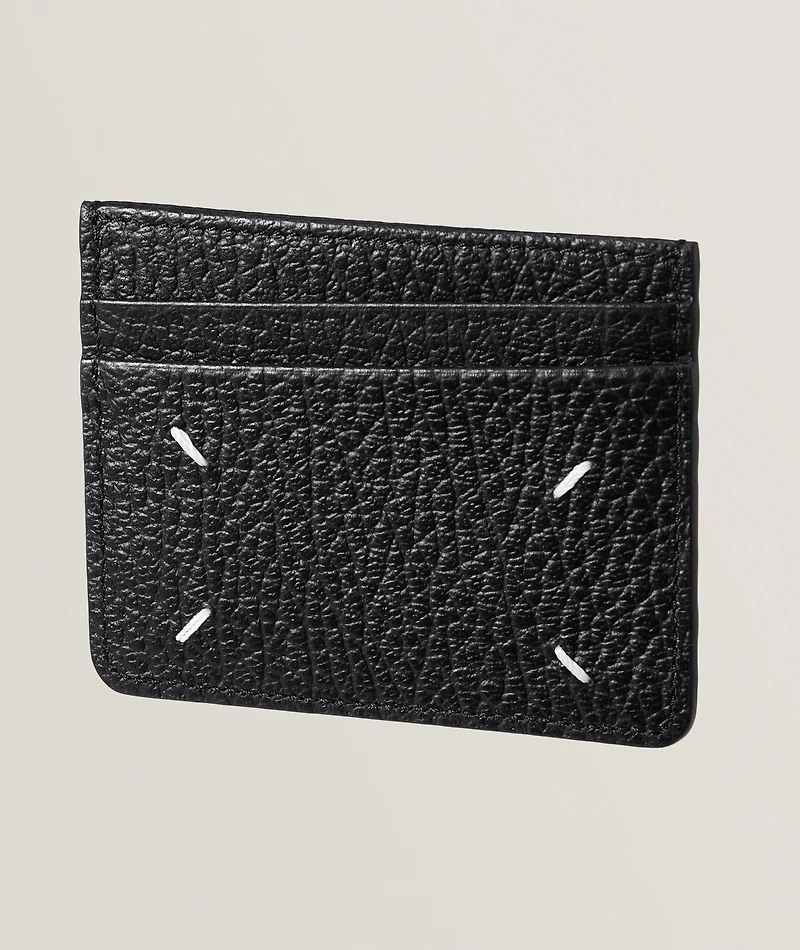 4 Stitch Grain Leather Card Holder 