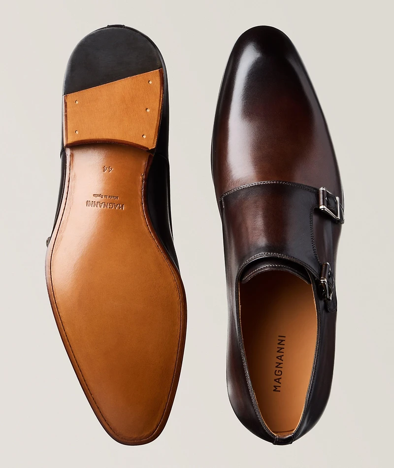 Eros Burnished Leather Double Monkstraps