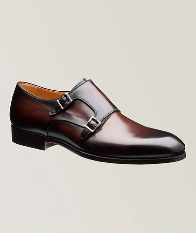 Eros Burnished Leather Double Monkstraps