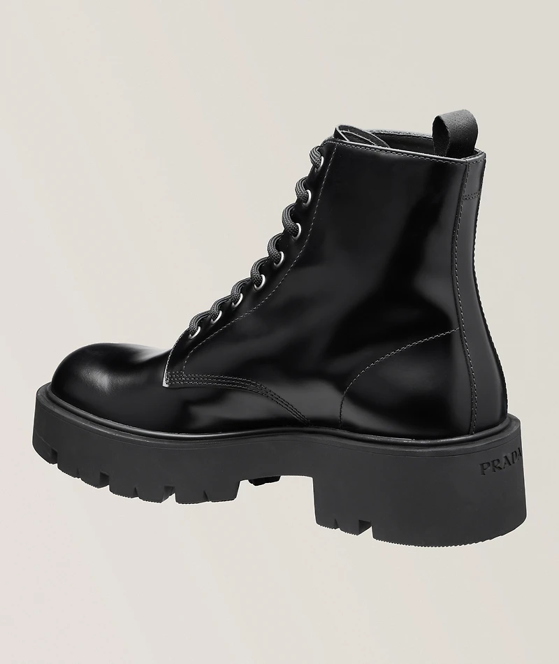 Monolith Polished Leather Lug Boots