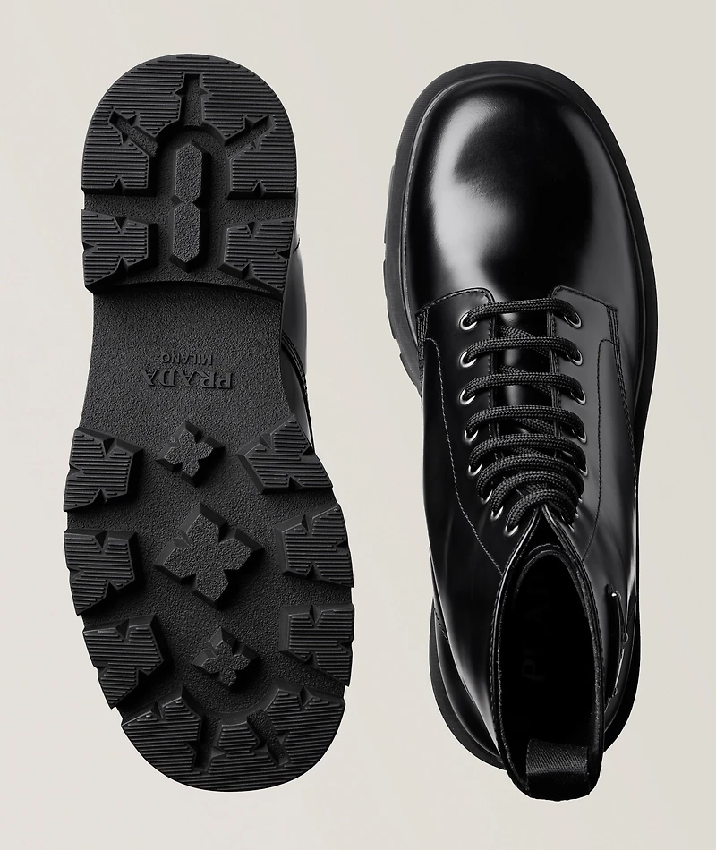 Monolith Polished Leather Lug Boots