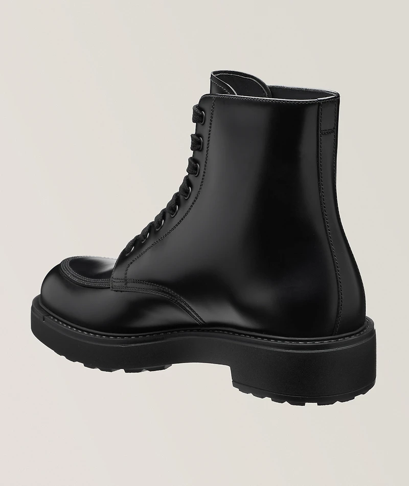 Spazzolato Triangolo Leather Ankle Boots