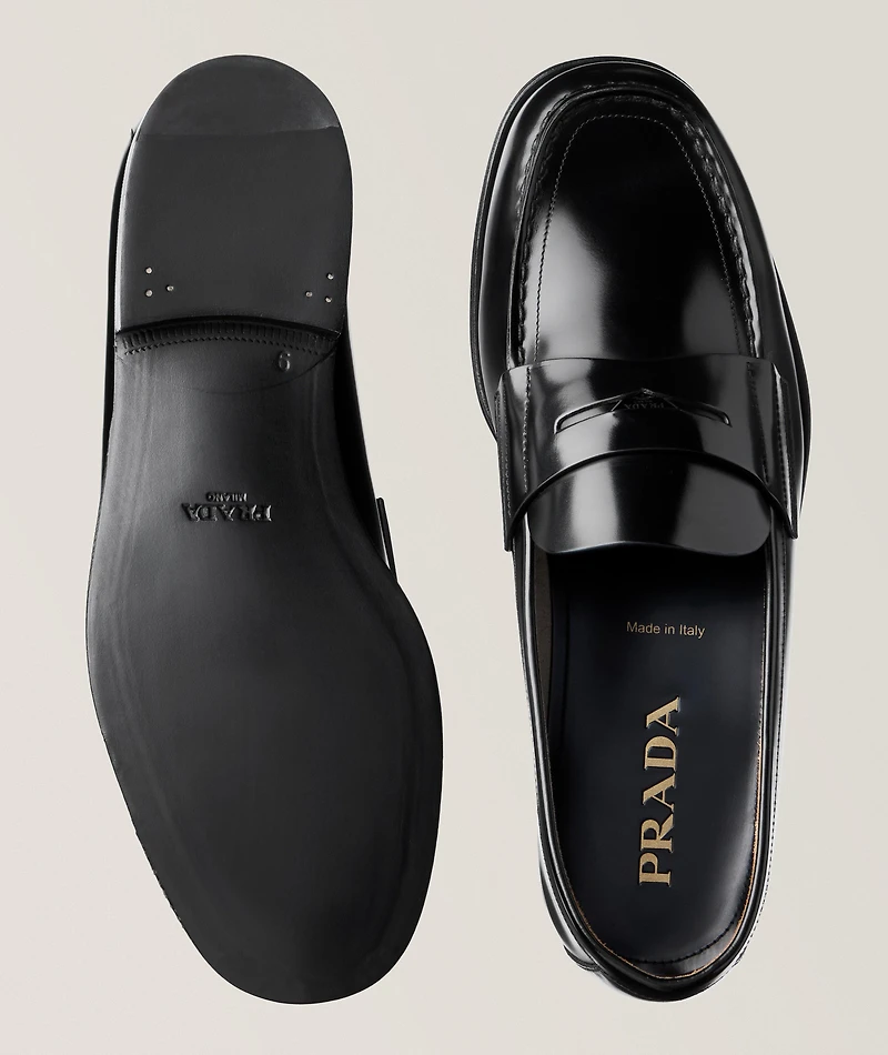 Brushed Spazzolato Leather Loafers